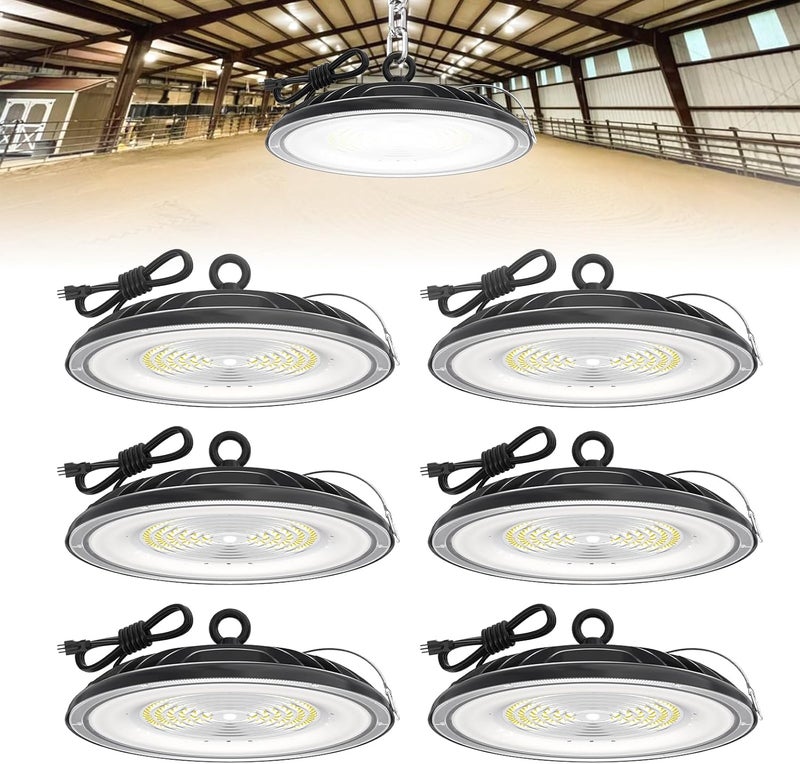 Hyperlite LED High Bay Light: 230W 6-Pack UFO Light for Damp Locations - UFO LED Shop Lights for Warehouse Industry Lighting - Image 1
